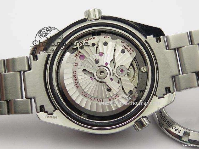 0812 Contemporary Planet Ocean SS Bp Maker 45mm Black Bezel Orange Numbers On SS Bracelet A 8217
